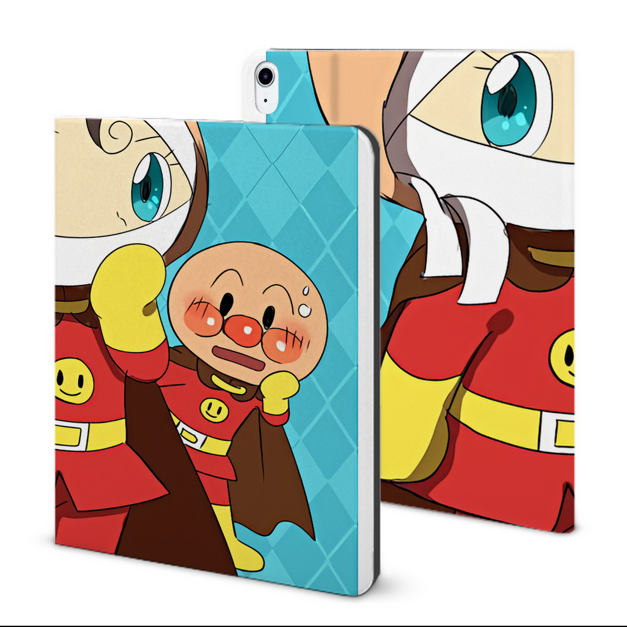 （画像用） アンパンマン Anpanman IPad ケース ブック型 PUレザー TPU 耐衝撃 軽量 薄型 ペン収納なし 全面保護 IPad 各モデル対応